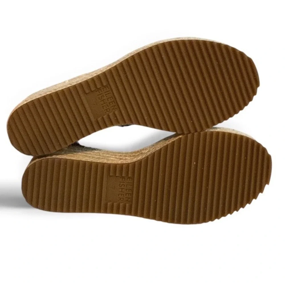 Eileen Fisher Leather Espadrille Wedges